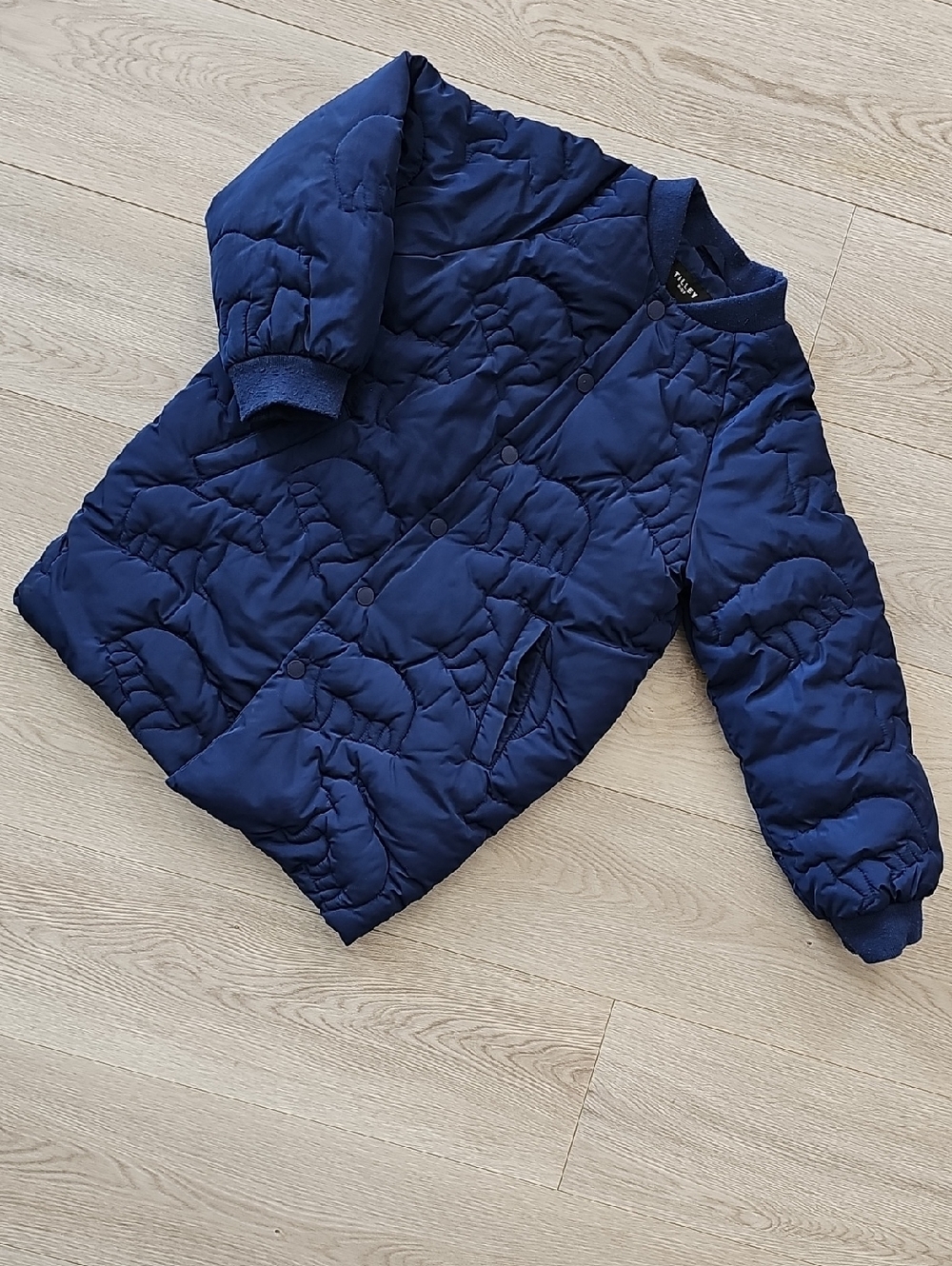 Tilley Kids Quilted Animal Design Fleece Lined Snap Button Puffer Jacket, 7-8Y